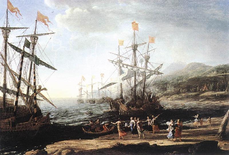 Claude Lorrain Marine with the Trojans Burning their Boats dfg oil painting image